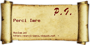 Perci Imre névjegykártya